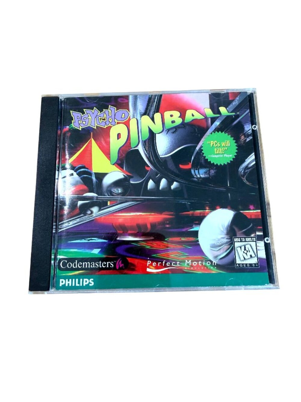 Psycho Pinball PC CD-ROM Game VTG Codemasters 1995 Philips Perfect Motion